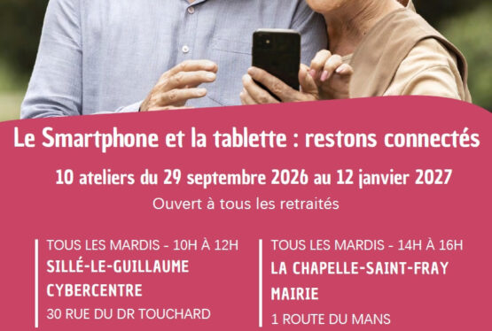 Dans le cadre des actions menées en faveur du bien vieillir et de l’inclusion numérique, deux cycles d’ateliers numériques gratuits à destination des personnes retraitées seront organisés à compter du 29 septembre 2026 sur le territoire de la 4CPS. Ces ateliers, proposés par l’ASEPT des Pays de la Loire, sont coordonnés localement par le Contrat Local de Santé, en partenariat [&hellip;]
